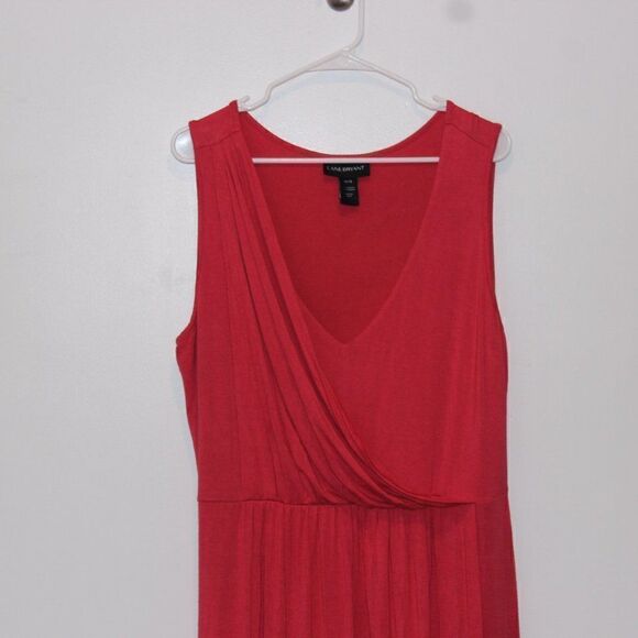Lane Bryant Red Sleeveless V-Neck Maxi Dress Women's Size 14/16 - Picture 3 of 8